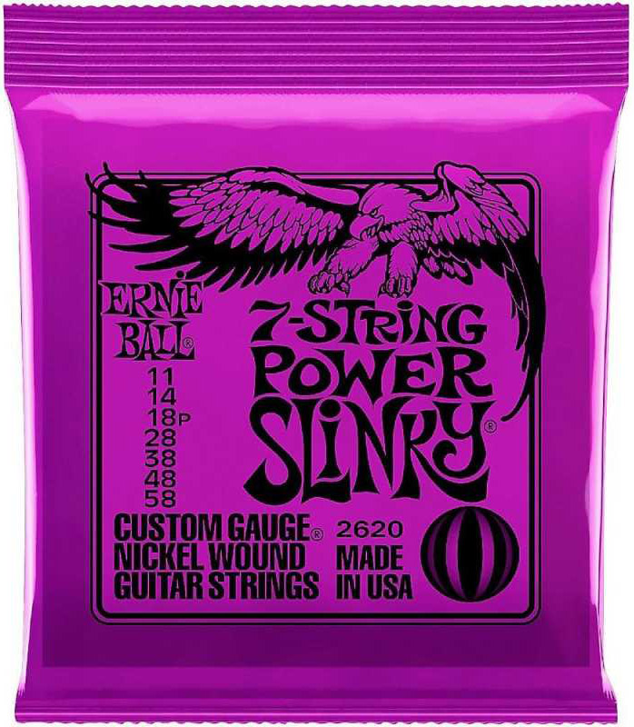 Струни для електрогітари Ernie Ball 2620 7-String Power Slinky Nickel Wound 11/58