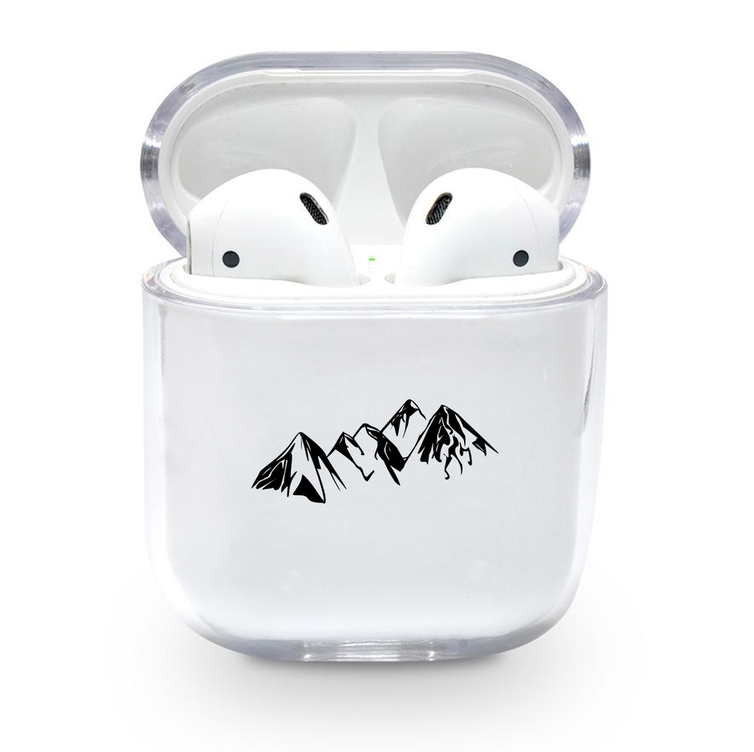 Прозорий силіконовий чохол Apple AirPods із малюнком - The mountains (KAP1134)