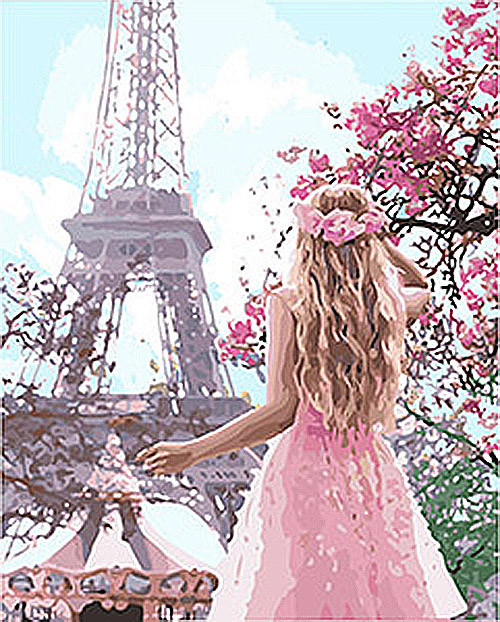 Картина за номерами Ідейка "Закохана в париж 2" 40х50см KHO4568