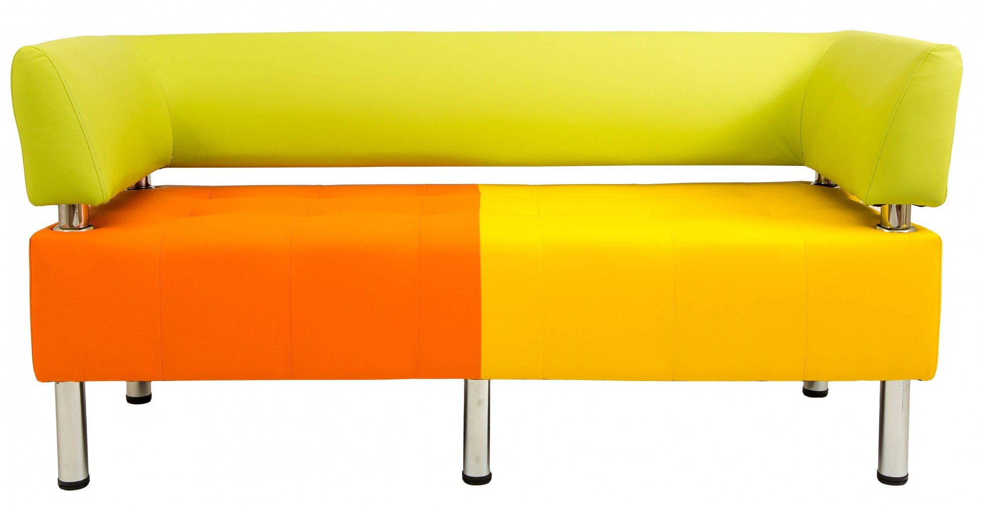 Диван Richman Офис Двойка 1550 x 680 x 450H см Со спинкой и подлокотниками Флай 2218/2240/2234 Зеленый/Оранжевый/Желтый