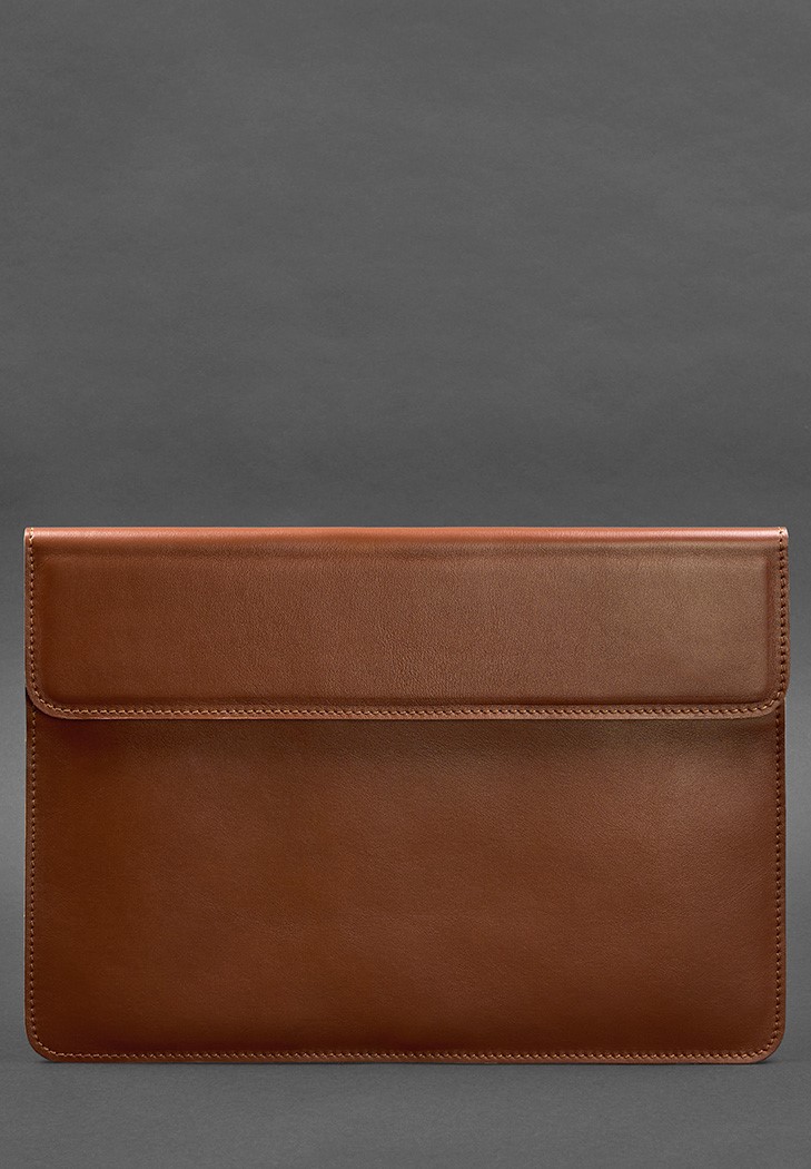 Кожаный чехол-конверт на магнитах для ноутбука Универсальный Светло-коричневый BlankNote