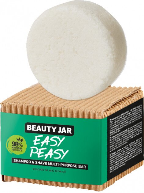 Твердый шампунь-средство для бритья Easy Peasy Beauty Jar 60 г