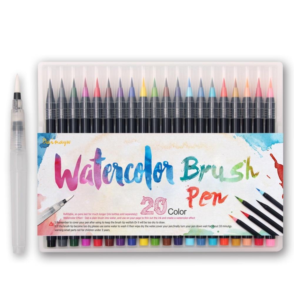 Набір акварельних маркерів Worison 20 кольорів + пензлик з резервуаром для води