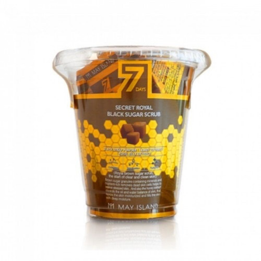 Набор очищающих скрабов для лица с сахаром May Island Seven Days Black Sugar Scrub 12 шт*5 г (8809515401249)