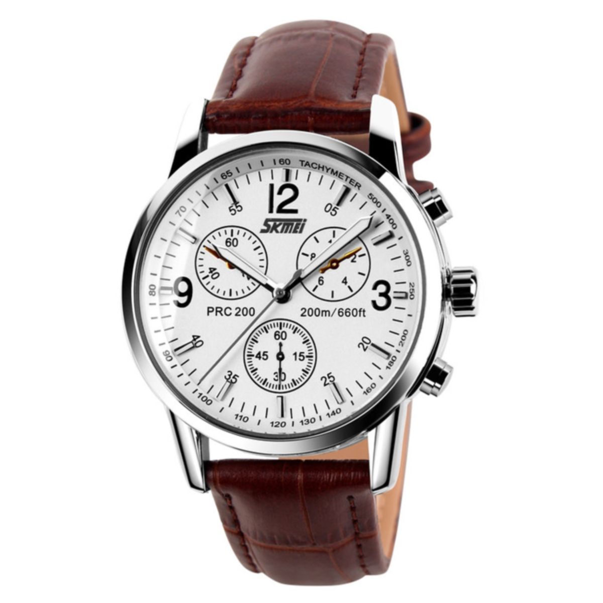 Годинник Skmei 9070CL White Dail Brown BOX (9070CLBOXWBR)