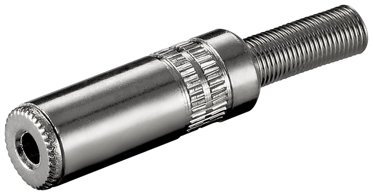 Гніздо Goobay FreeEnd-Jack 3.5mm 3pin /F Stereo Metal CableProtect срібний (75.01.1060)
