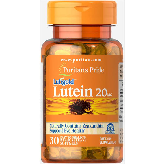 Комплекс для профилактики зрения Puritan's Pride Lutein 20 mg with Zeaxanthin 30 Softgels