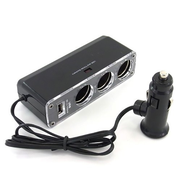 Розгалужувач автомобільного прикурювача USB Noisy R-3 Чорний (3sm_67725797)