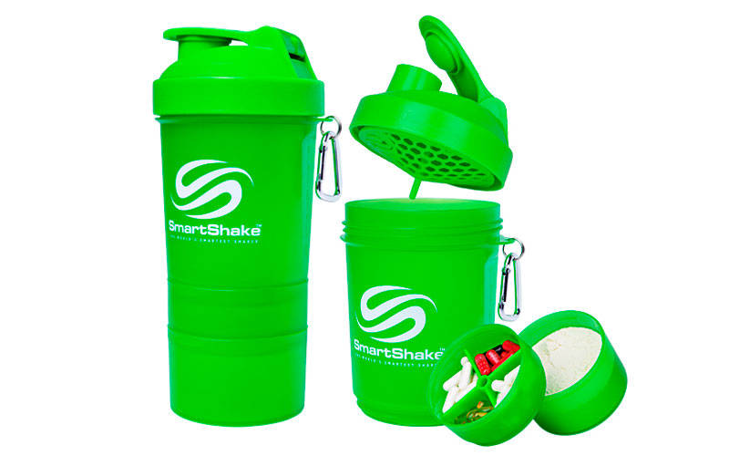 Шейкер planeta-sport 3-х камерный для спортивного питания Smart Shaker Original FI-5053 Зеленый
