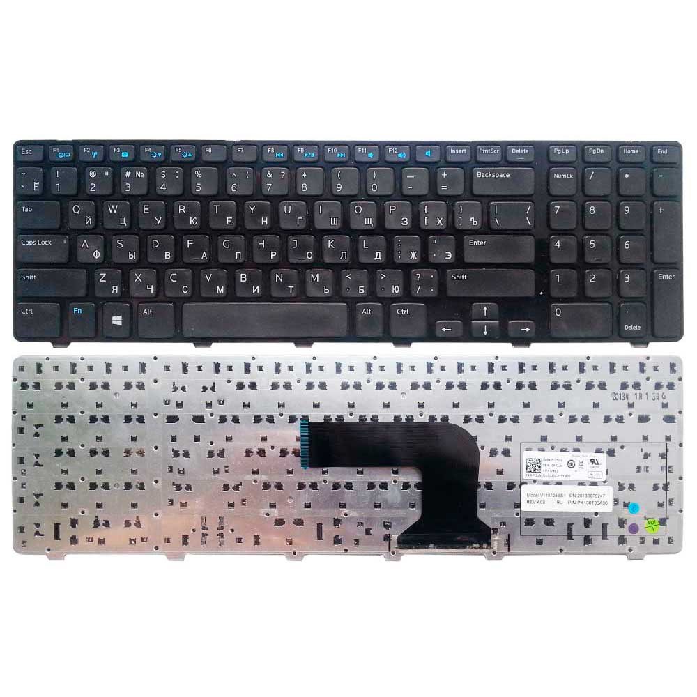 Клавіатура для ноутбука DELL Inspiron 3721, 5721 Black, RU, з рамкою