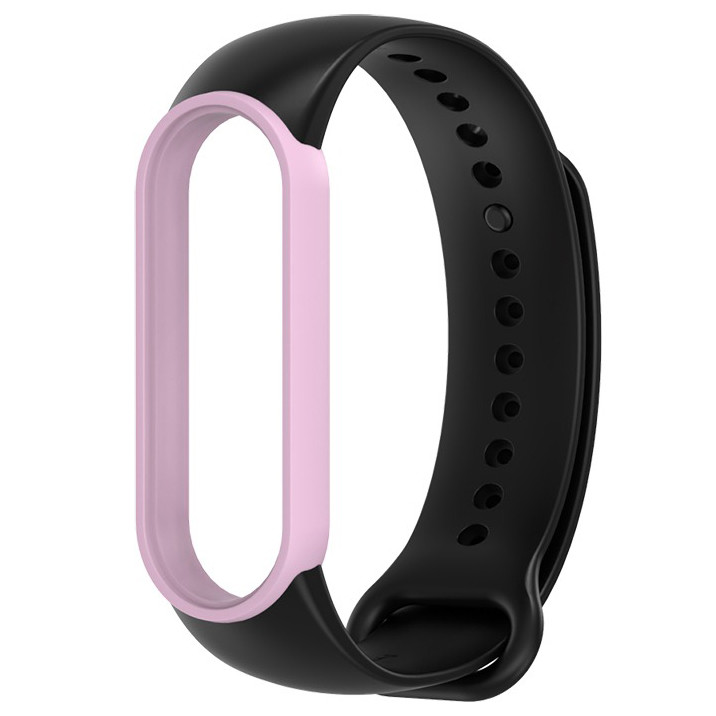 Ремінець MiJobs Double Color для Xiaomi Mi Band 5/6 Black Pink