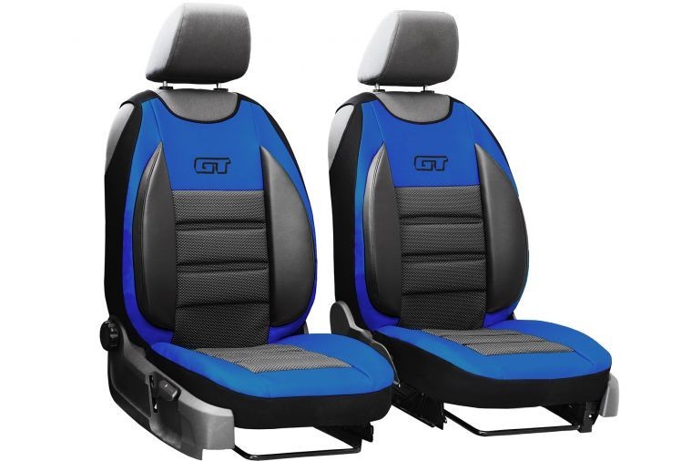Универсальные авто чехлы накидки Pok-ter GT синие (на передние сиденья)