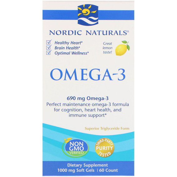 Омега 3 Nordic Naturals Omega-3 690 mg 60 Soft Gels Lemon NOR-01760