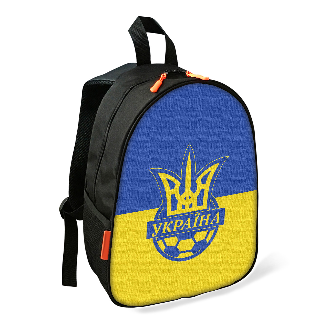 Дитячий шкільний рюкзак з принтом Футбол Україна, 34×27×13 см, вологостійкий