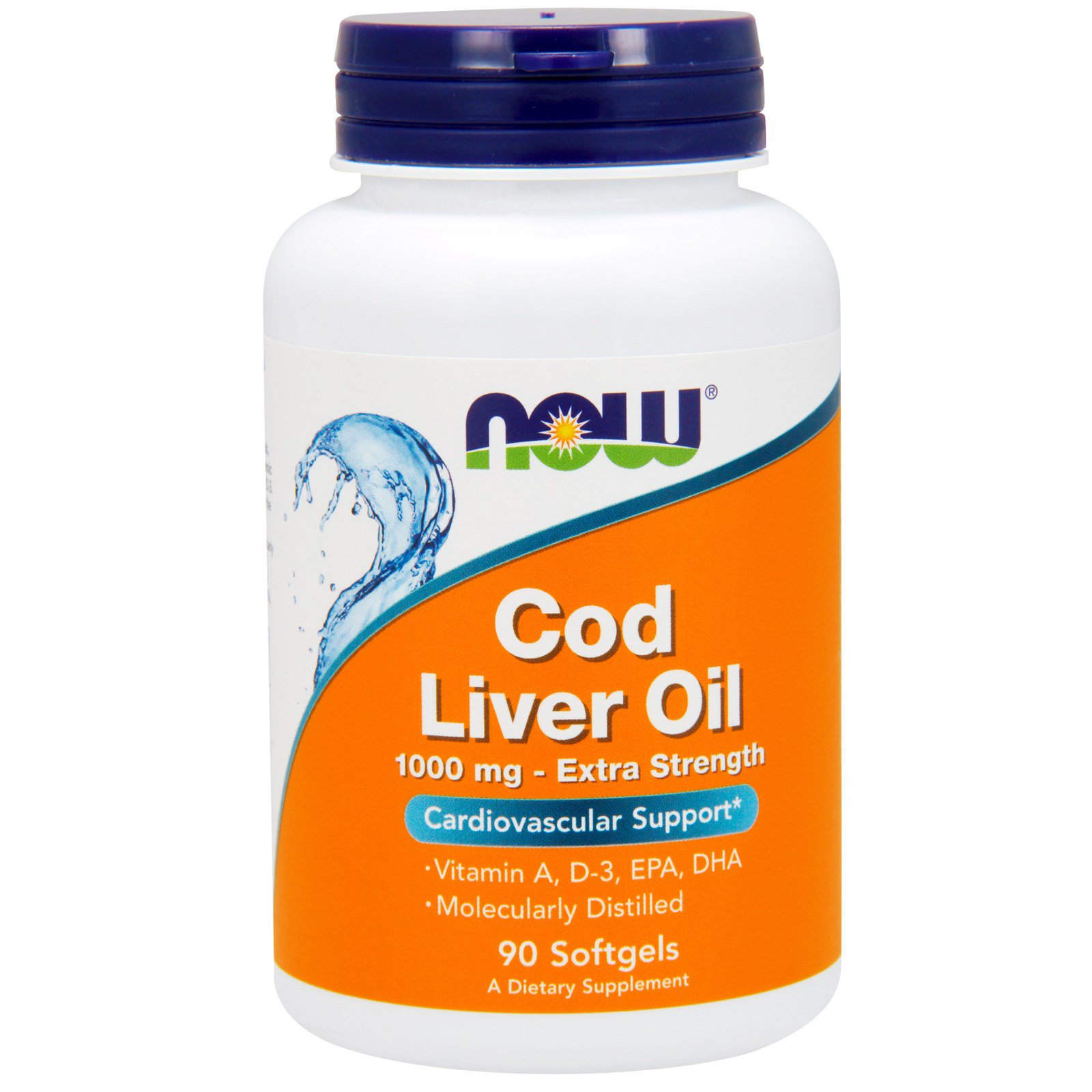 Рыбий жир из печени трески Cod Liver Oil Now Foods 1000 мг 90 гелевых капсул