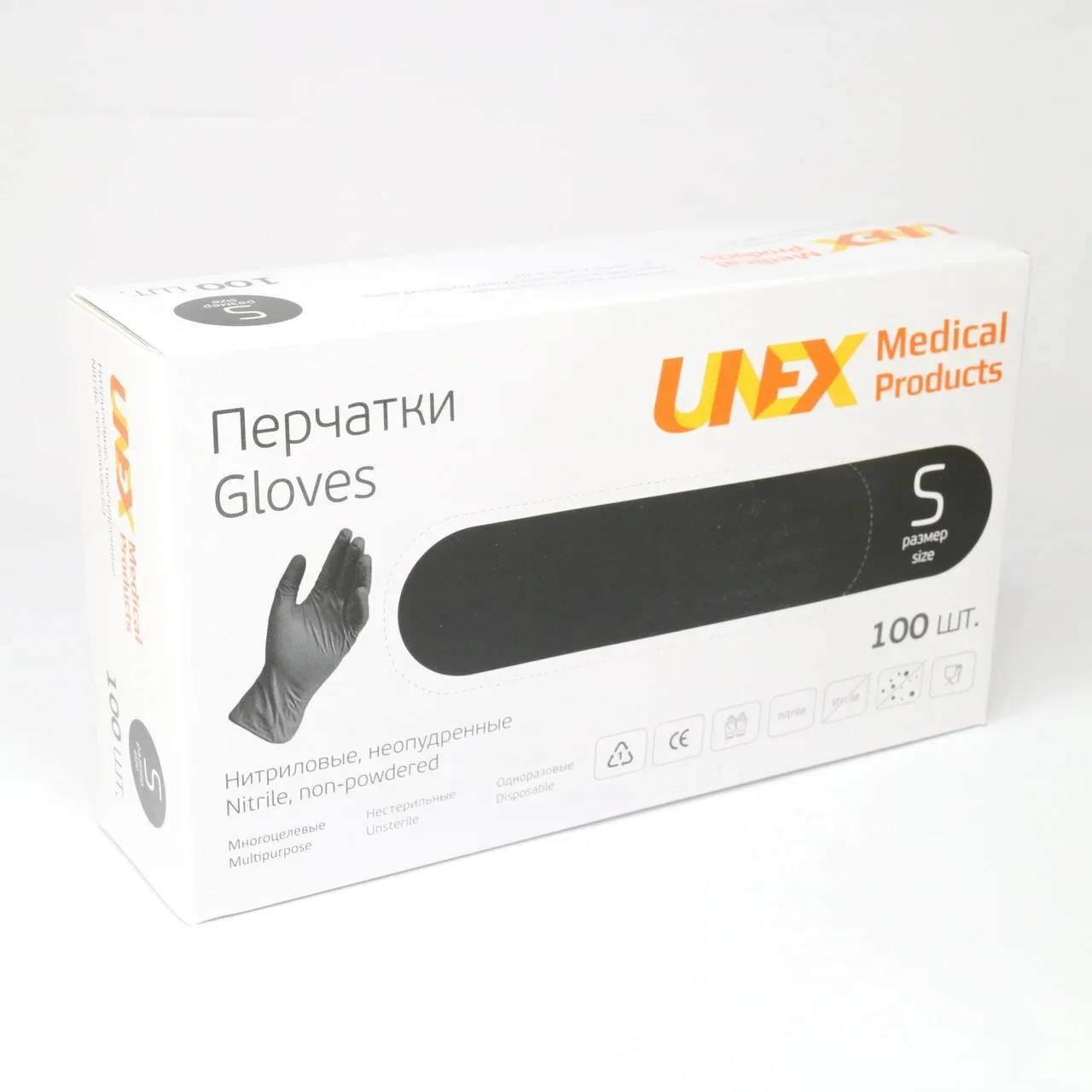 Рукавички нітрилові Unex S Чорні