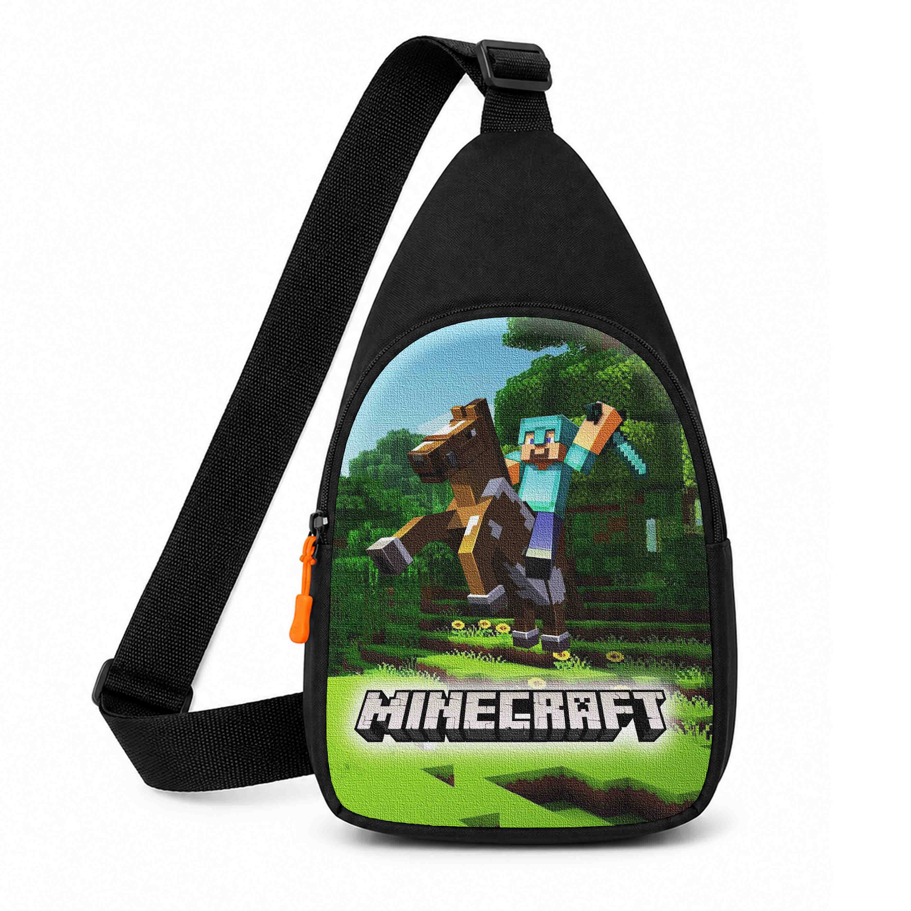 Дитяча сумка через плече Minecraft Крипер, чорна, 29x17x5 см