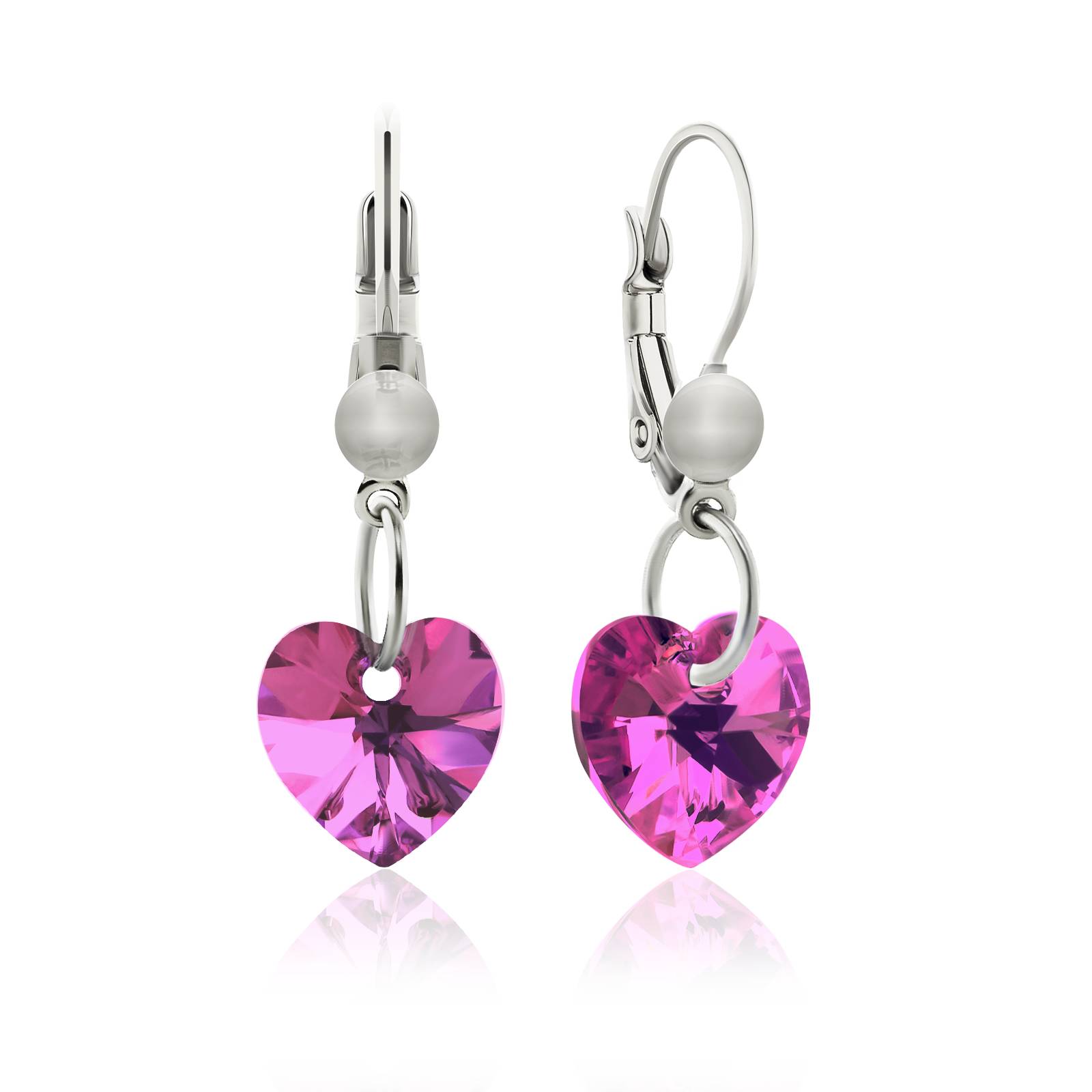Сережки KOBI Heart Small 10*10 мм зі Swarovski (7440-0129-206-32)