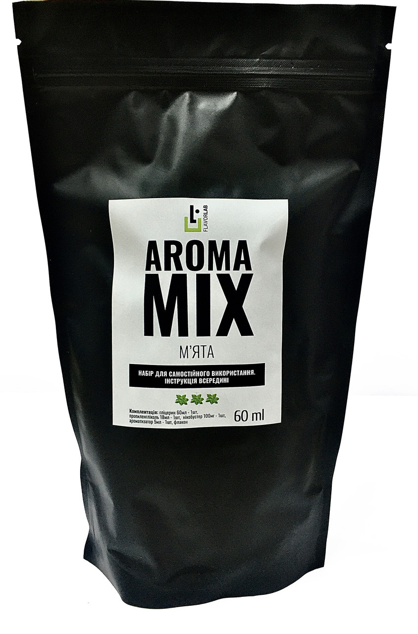 Набір для самозамішування на органічному нікотині Aroma Mix 60 мл М'ята 0-6 мг (zh4530-hbr)