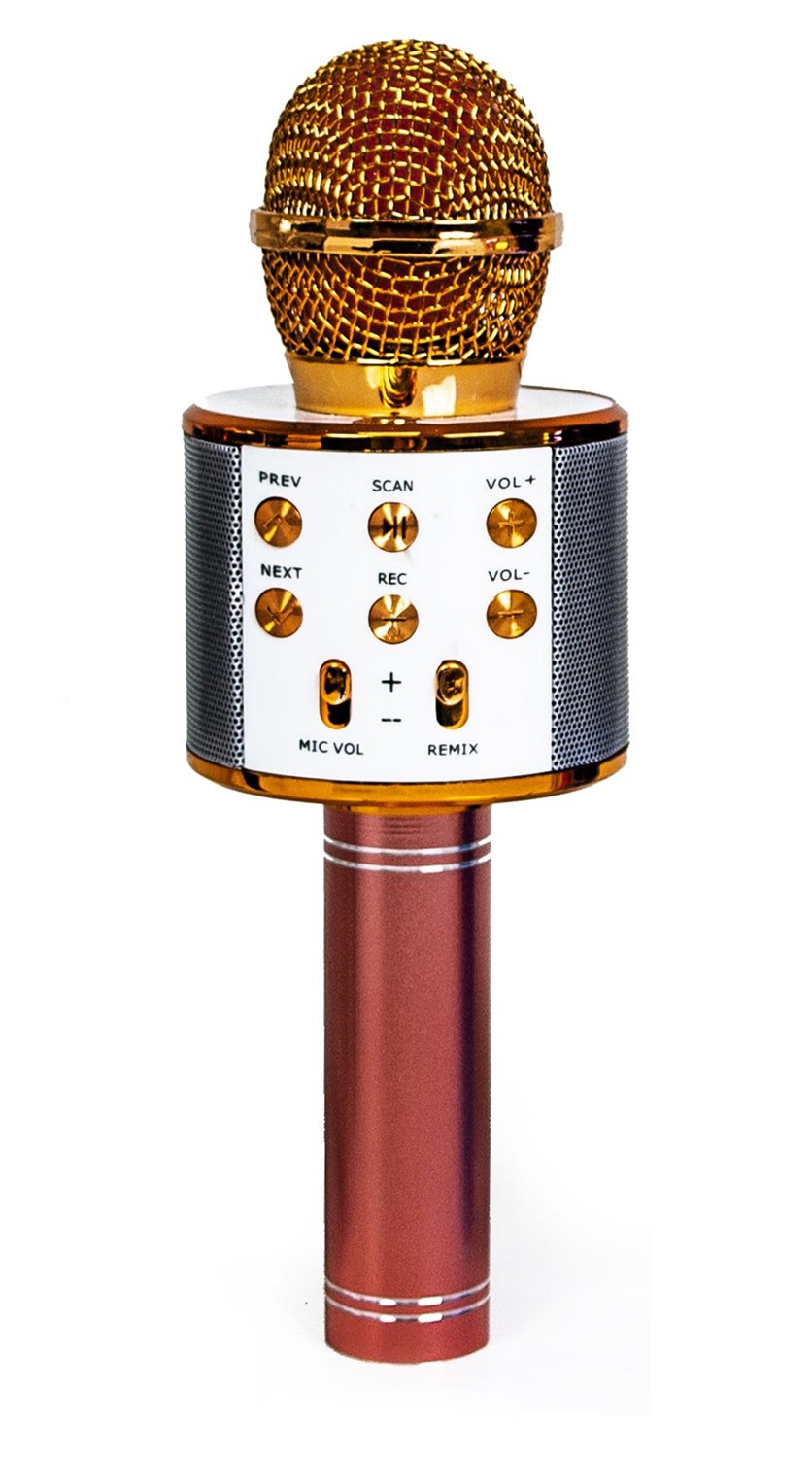 Беспроводной микрофон-караоке Wster MP3 Bluetooth Pink and Gold (1525693038)