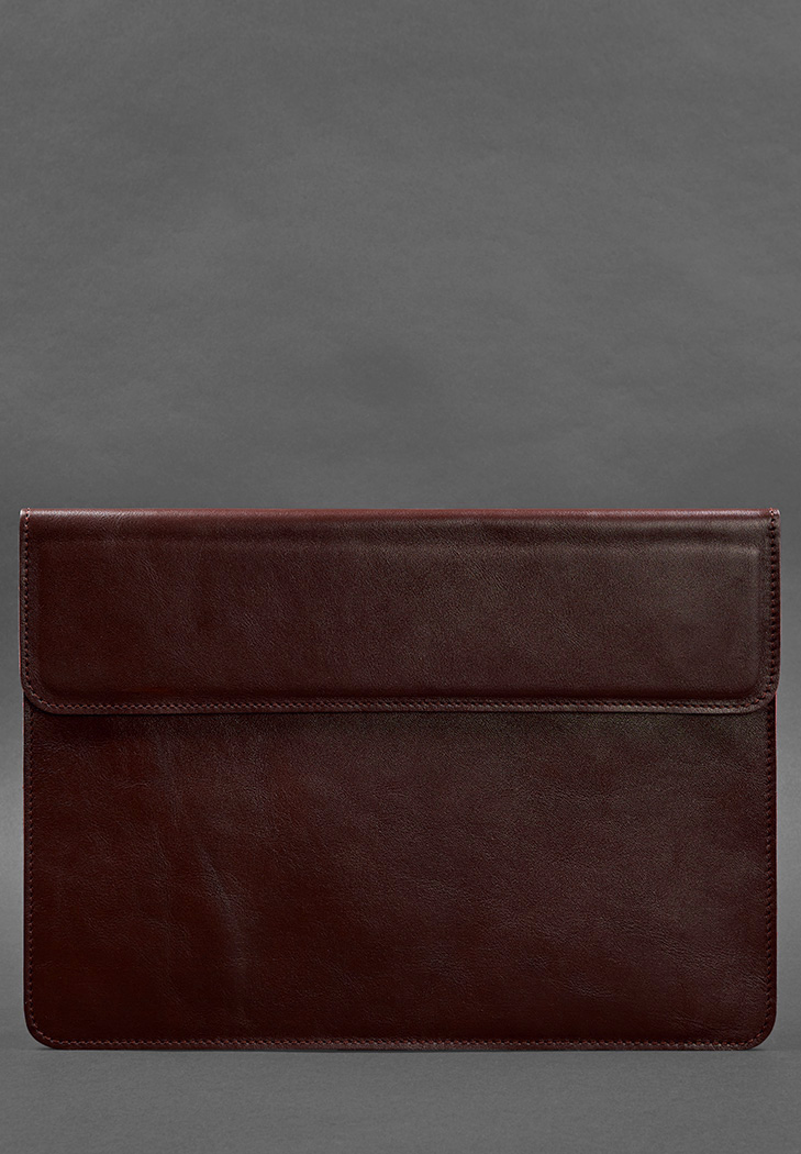 Кожаный чехол-конверт на магнитах для ноутбука Универсальный Бордовый BlankNote