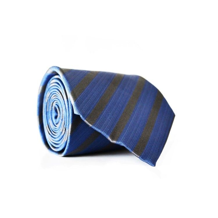 Краватка Чоловічий Синій З Сірими Смужками Gin-2042