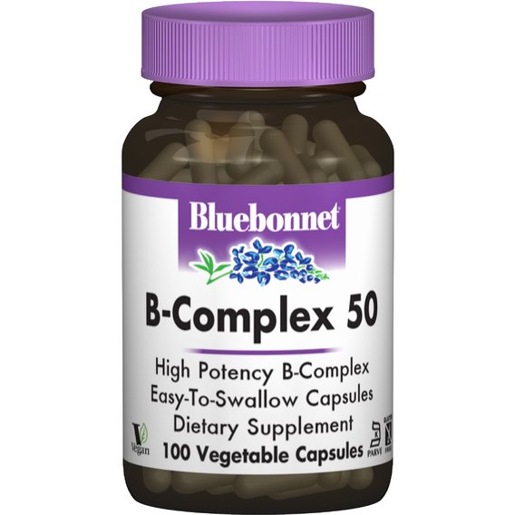 В комплекс Bluebonnet Nutrition B-Complex 50 100 Veg Caps BLB0412