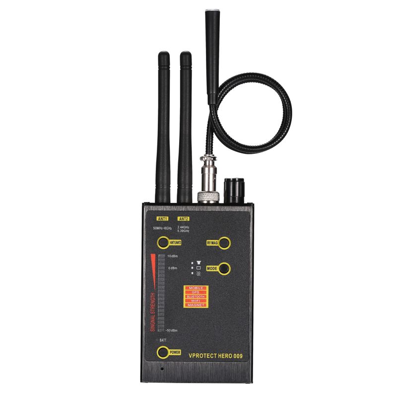 Профессиональный детектор жучков, прослушки, беспроводных камер, GPS трекеров - антижучок HERO 009 (100817)