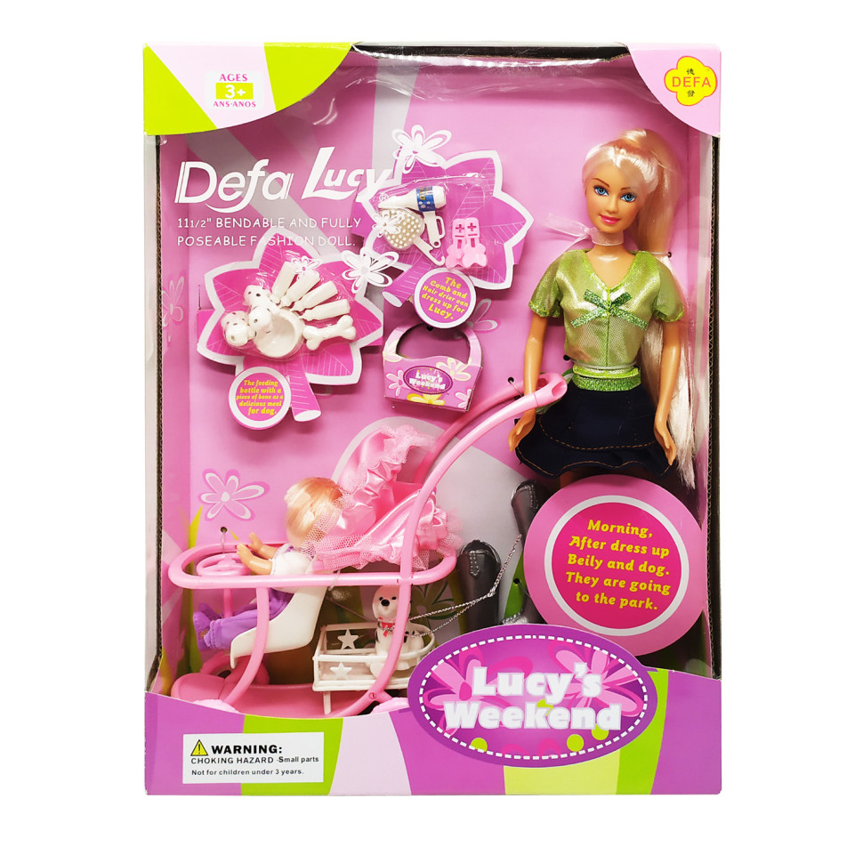 Дитяча лялька з донькою DEFA 20958 з аксесуарами Зелений