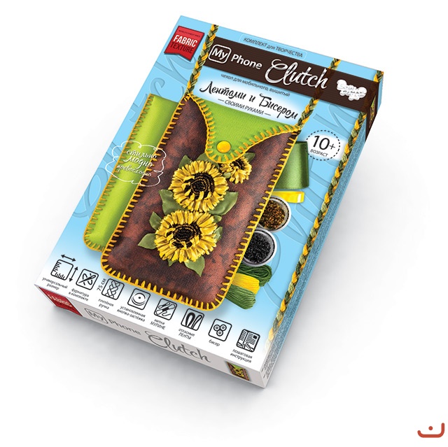 Комплект для творчества чехлы с вышивкой лентами My Phone Clutch Dankotoys (МРСL-01-02)
