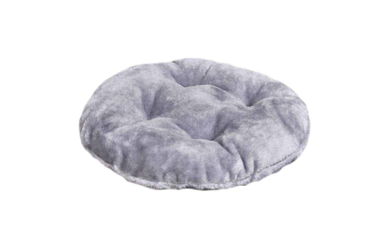 Подушка-лежак (синтепон) для кошек и собак Мур-Мяу круглая 40 см Серая