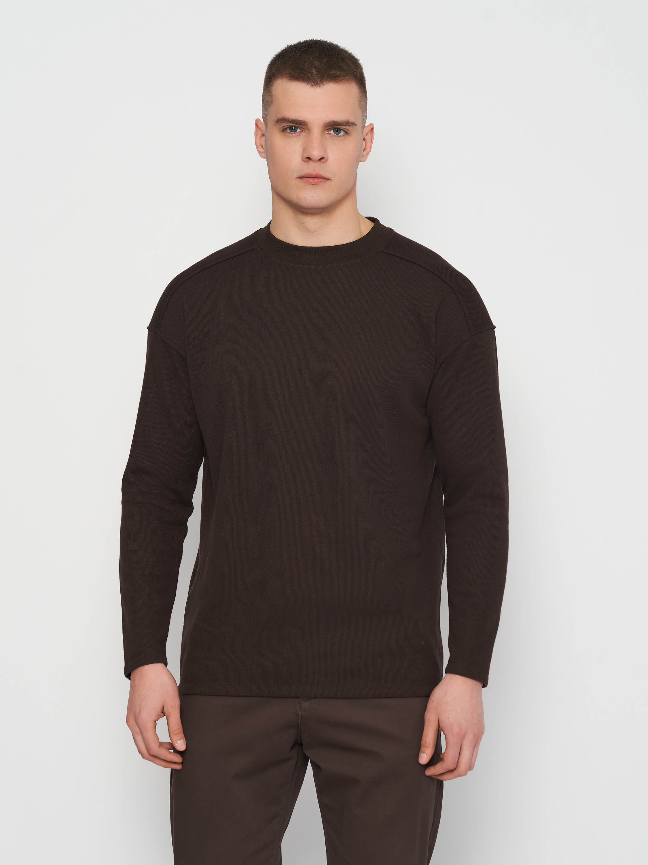 Свитшот мужской H&M 1447410 L Темно-коричневый (2030000279760)