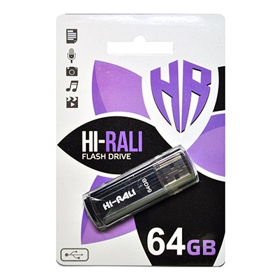 Флеш-накопитель USB 64GB Hi-Rali Stark Series Black (HI-64GBSTBK)