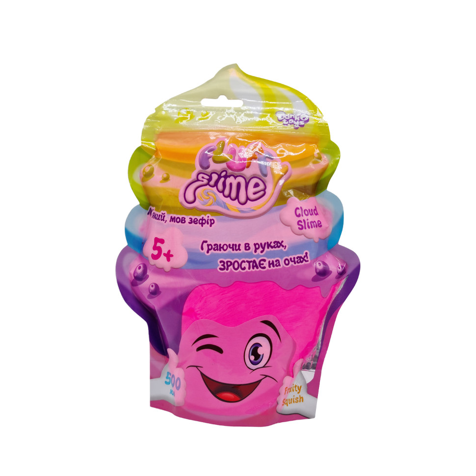Вязкая масса "Fluffy Slime" Danko Toys FLS-02-01U упаковка 500 мл Розовый