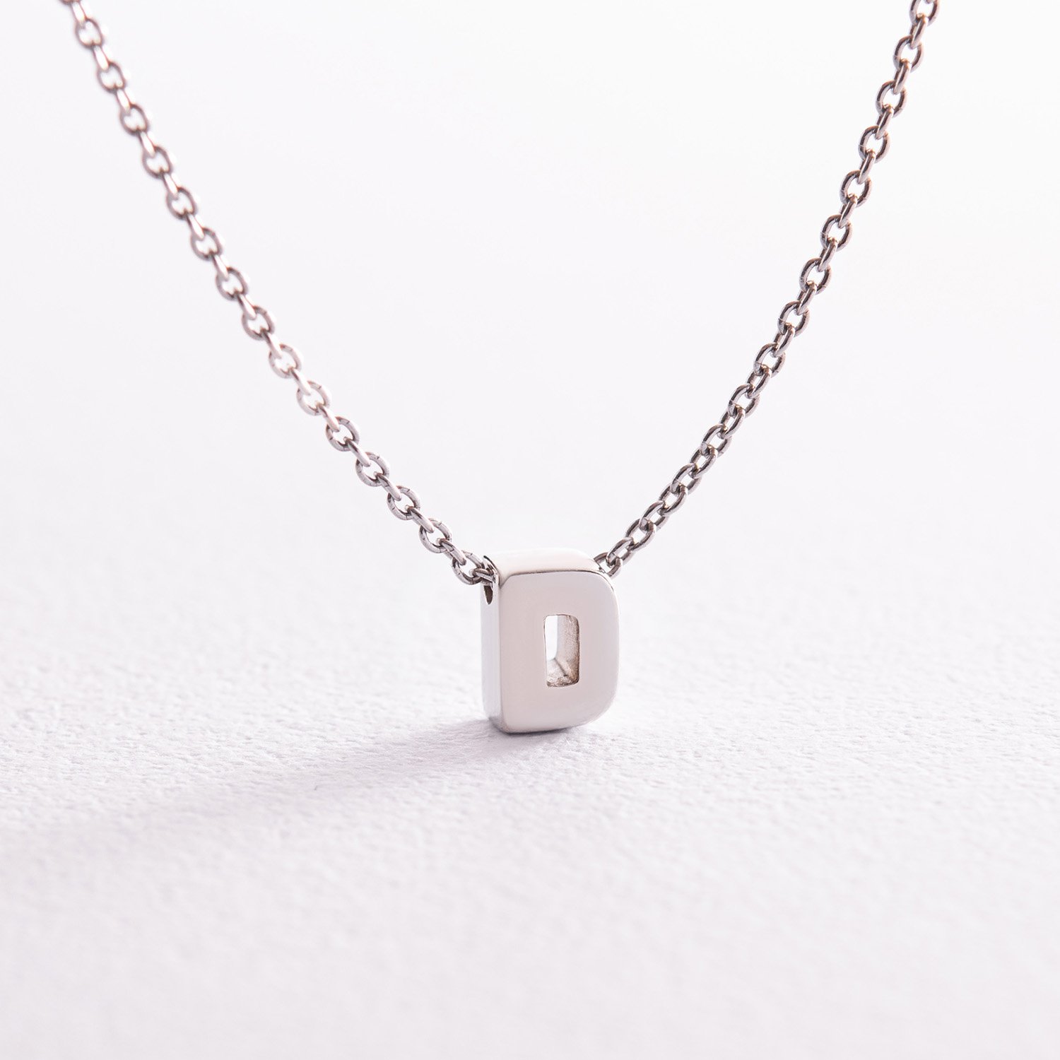 Серебряное колье с буквой D 1105 D Оникс 45