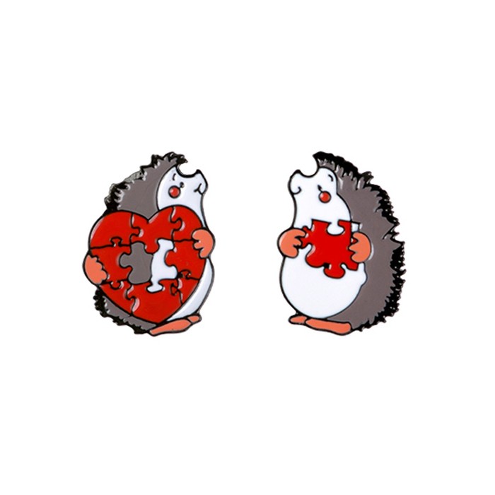 Комплект значков BROCHE Ёжики серый BRGV112592