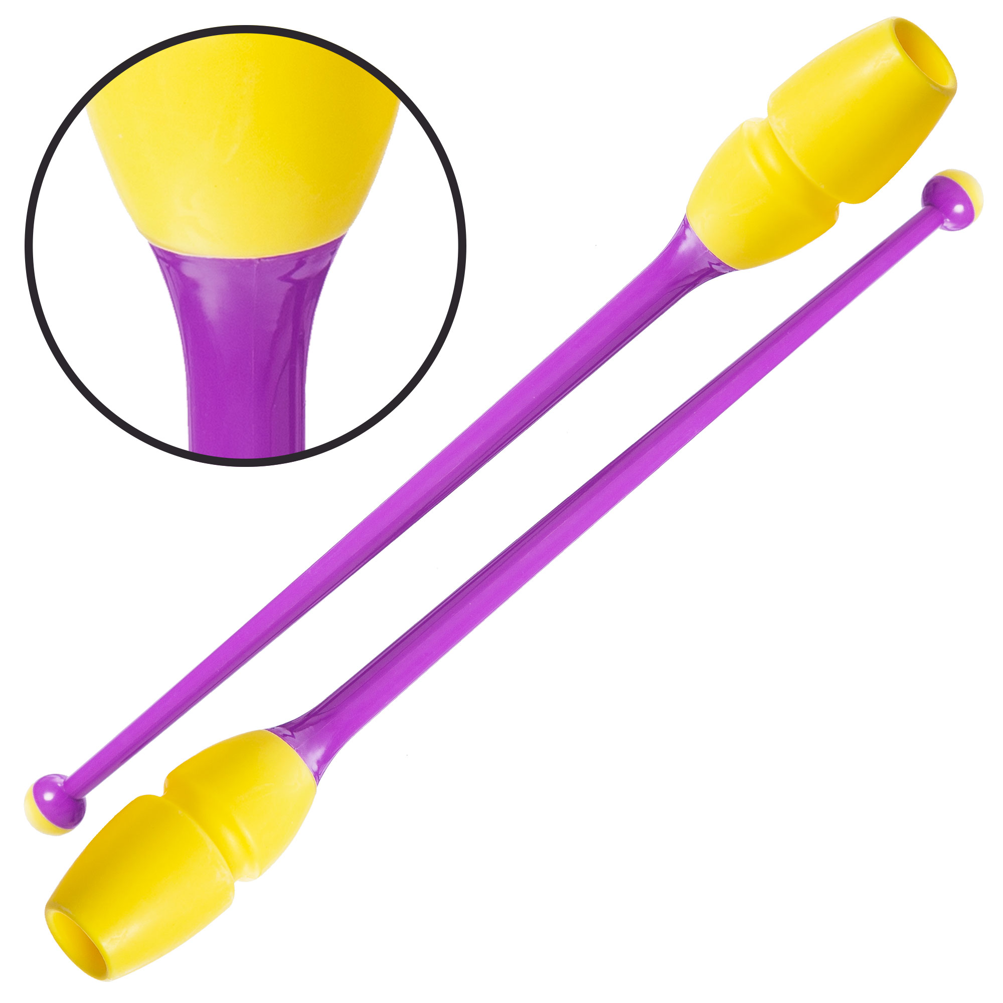 Булавы для художественной гимнастики 35см C-0964 Фиолетовый-желтый