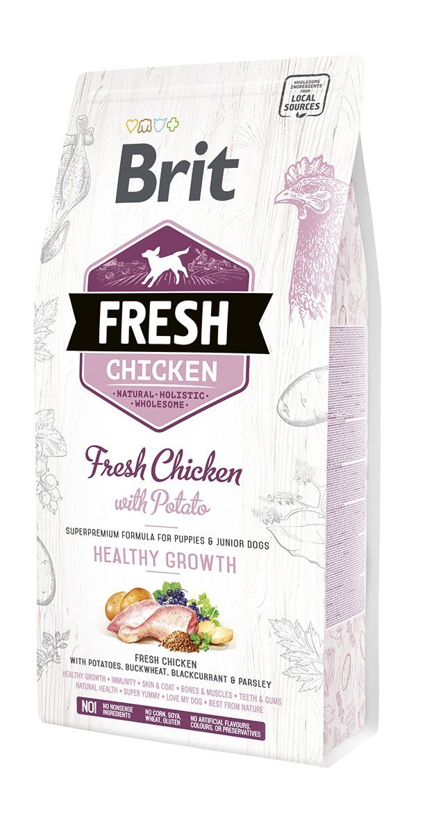 Сухой корм Brit Fresh Chicken  Potato Healthy Growth 2,5 kg (для щенков и юниоров)
