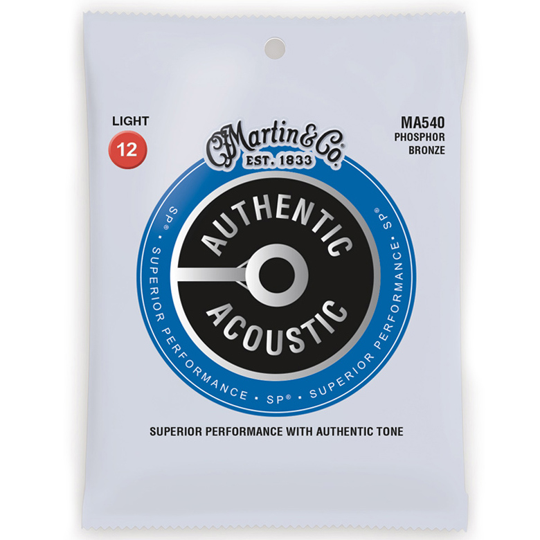 Струни для акустичної гітари 6 шт Martin MA540 92/8 Phosphor Bronze Light Acoustic Guitar Strings 12/54