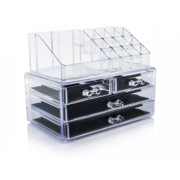 Органайзер для зберігання косметичних засобів Cosmetic box UTM із 4 скриньками Прозорий
