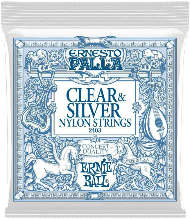 Струни для класичної гітари Ernie Ball 2403 Ernesto Palla Nylon Clear &amp; Silver Classical Guitar Strings