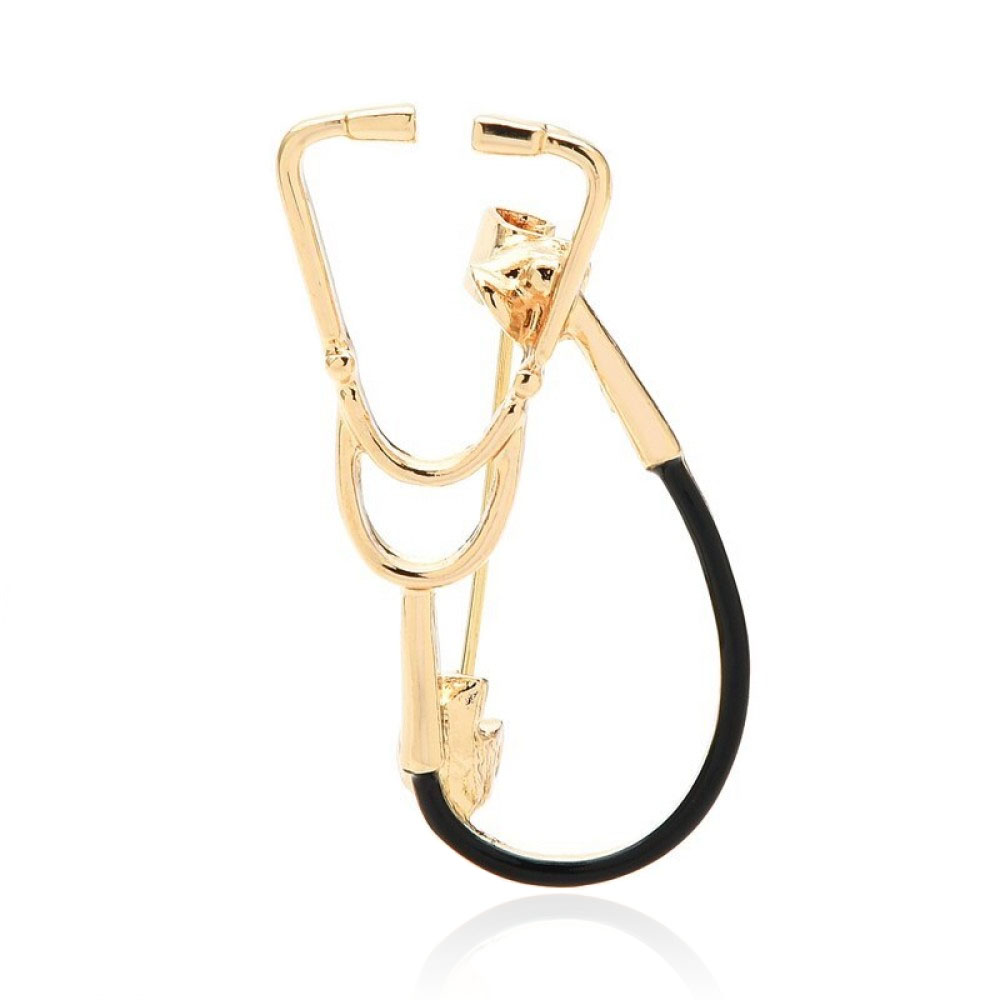 Брошь BROCHE Фонендоскоп золотистая BRBF112434
