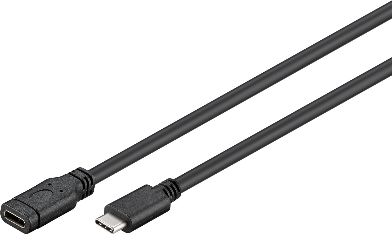 Кабель пристроїв-подовжувач Goobay USB Type-C M/F (USB3.0) 1.0m 3A чорний (75.04.5393)