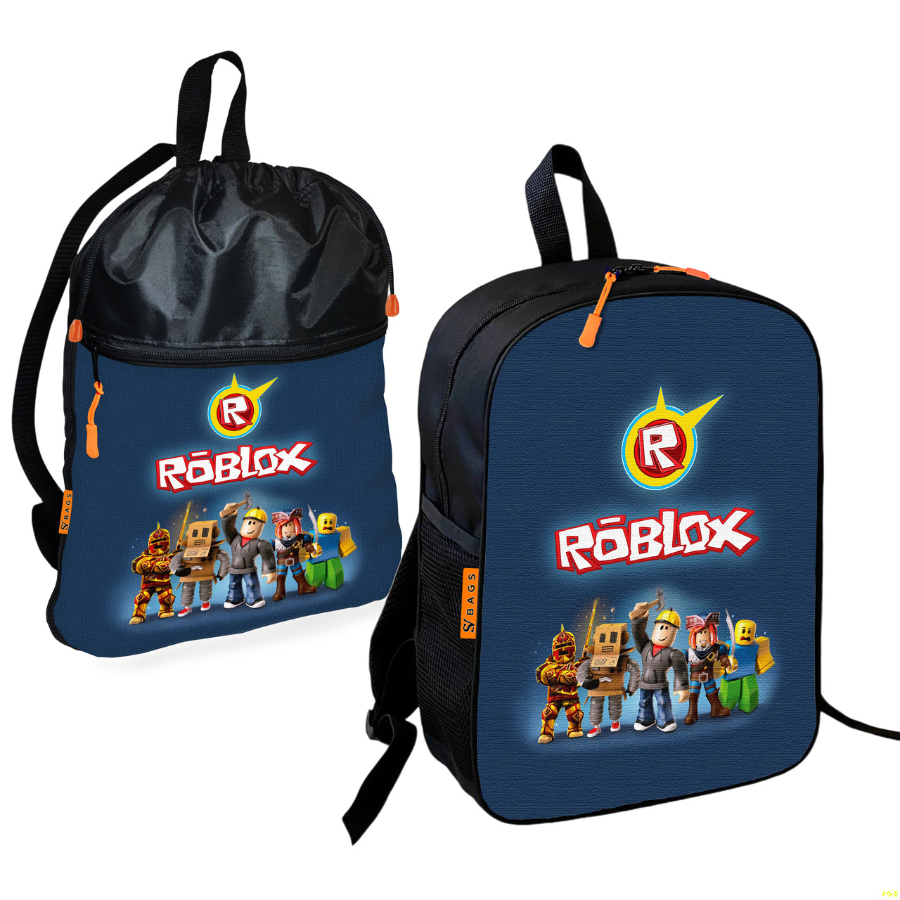 Дитячий шкільний рюкзак з сумкою для взуття Roblox, 2 шт, 36×27 см