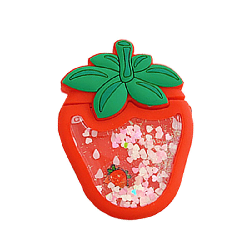 Силиконовый футляр Epik Fruits series with Sparkles Water для наушников AirPods 1/2 + кольцо strawberry / Красный 749621