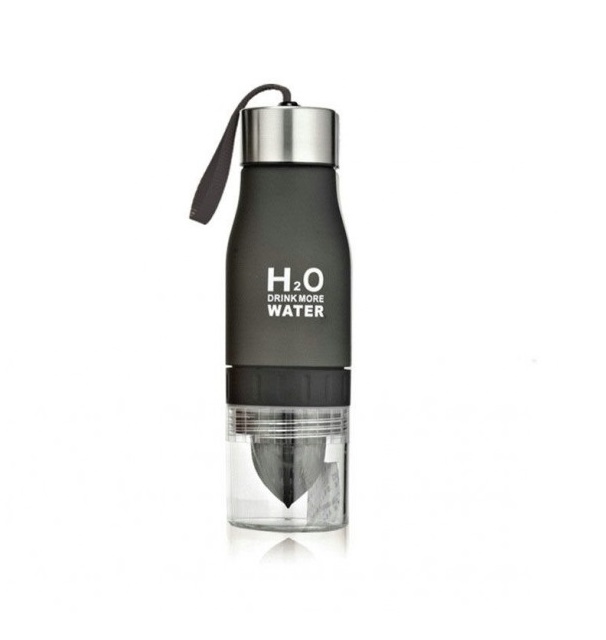 Спортивна пляшка-соковитискач H2O Water bottle Black Чорний