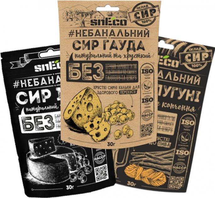 Набор snEco Сыр хрустящий сушеный SMALL 3 упаковки 90 г