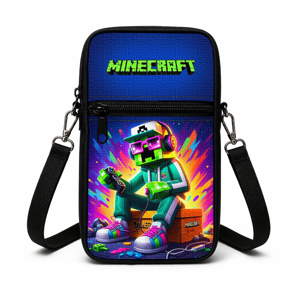 Дитяча сумка через плече Minecraft, 19×10×5 см, поліестер, різнокольорова
