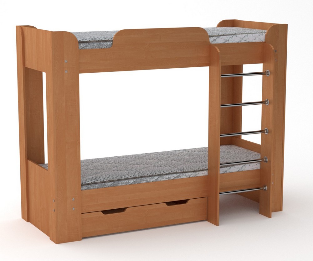 Двухъярусная кровать с ящиком Компанит Твикс-2 ольха