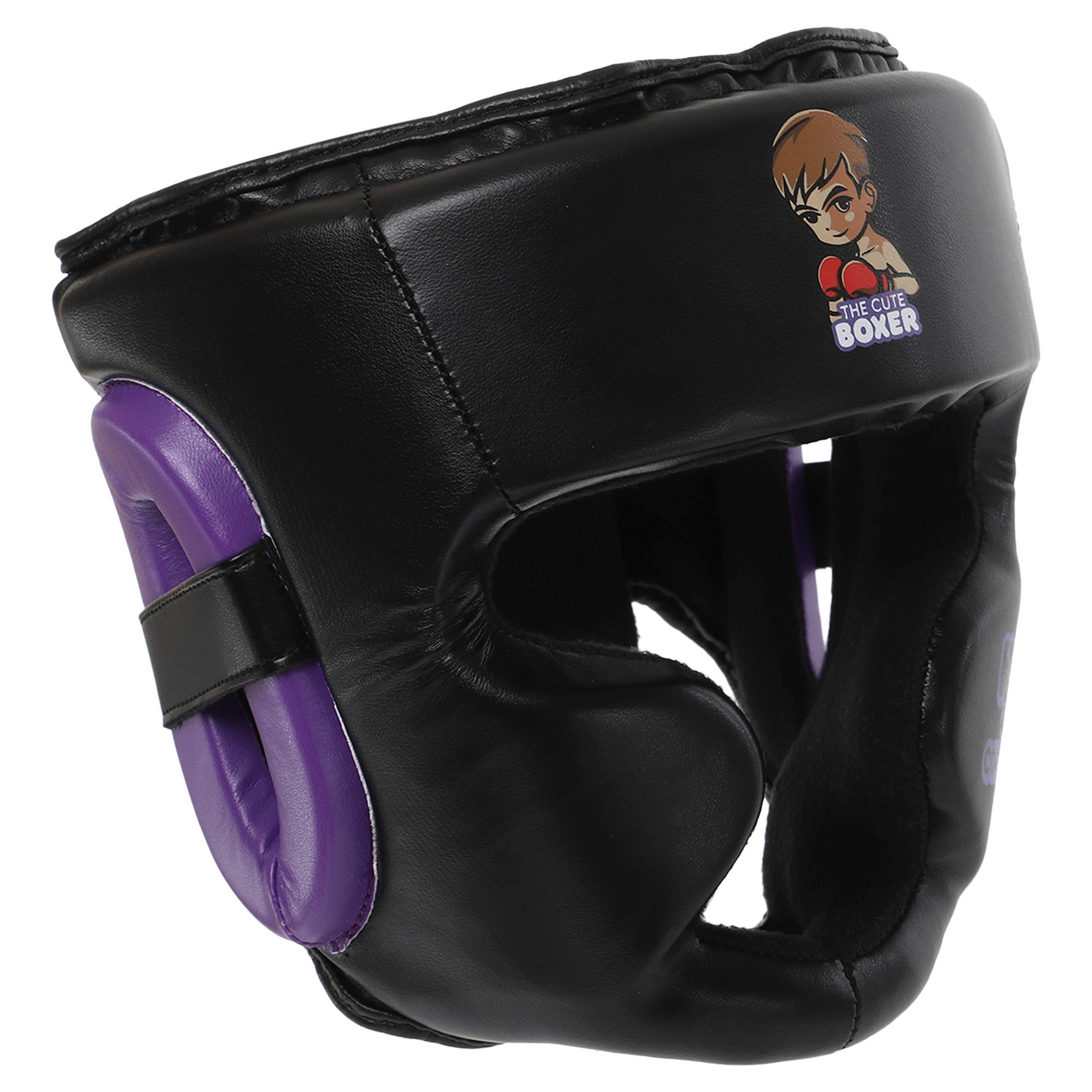 Шлем боксерский детский Core BO-8545 XS Черно-фиолетовый